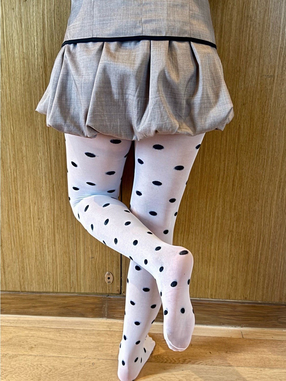 White Polka Dot Sheer Over-the-Knee Tights - Picture 9 of 9